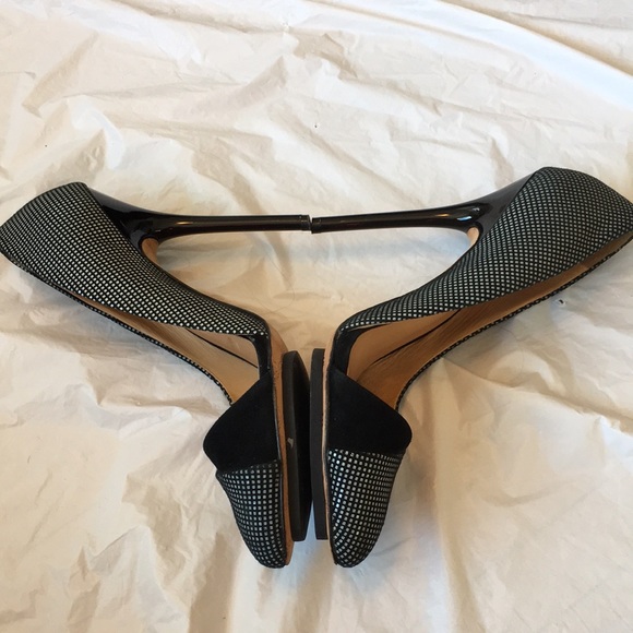 L.A.M.B Black White Leather D’orsay Stiletto Heels Size 8.5 - Picture 5 of 12